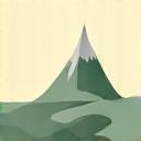 A minimalist icon of a path leading towards a distant mountain, illustrating a long-term vision and wealth generation.