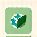 A minimalist icon of a leaf inside a gear, symbolizing sustainable growth and eco-conscious investment.